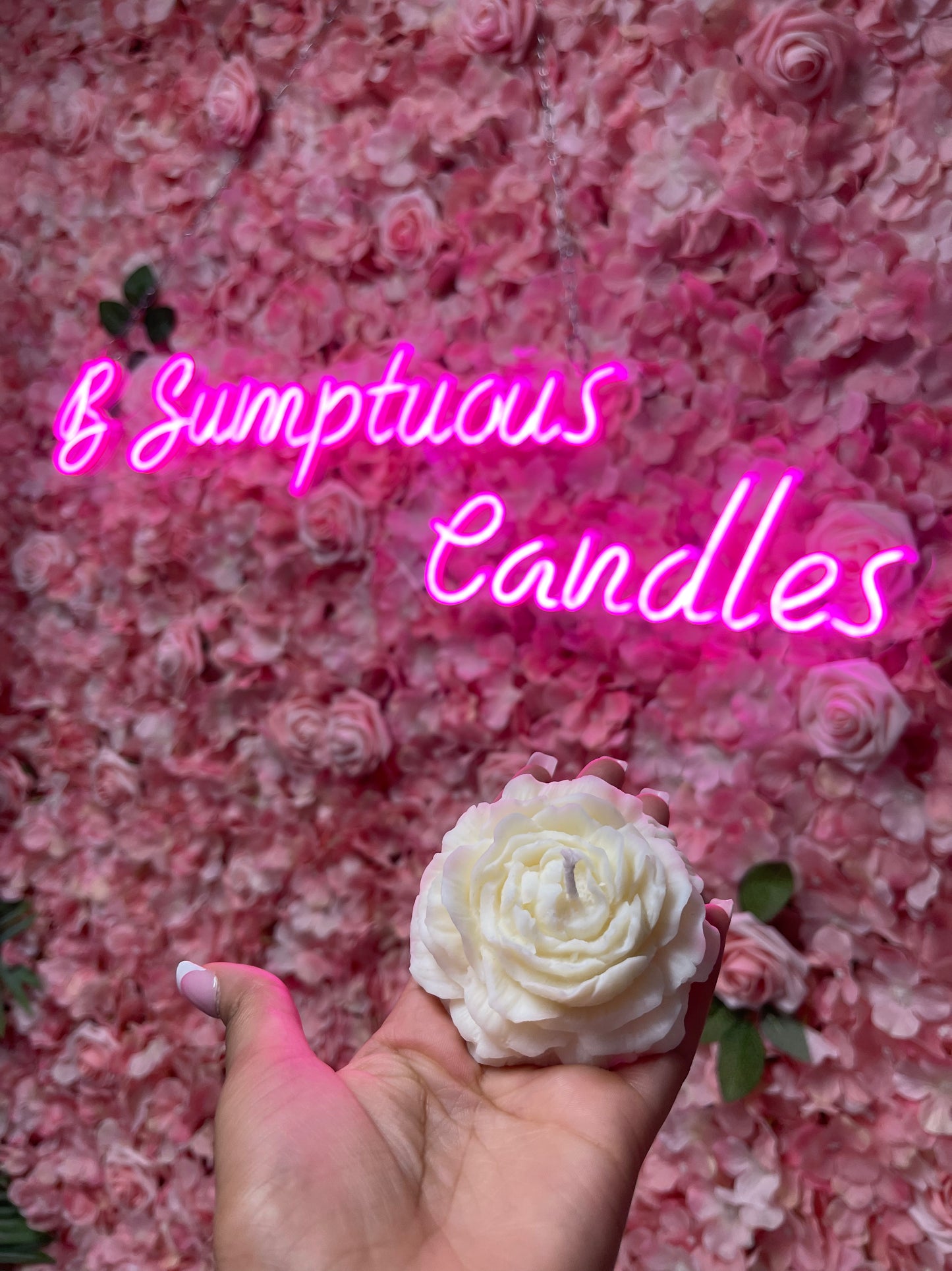 Peony Flower Candle
