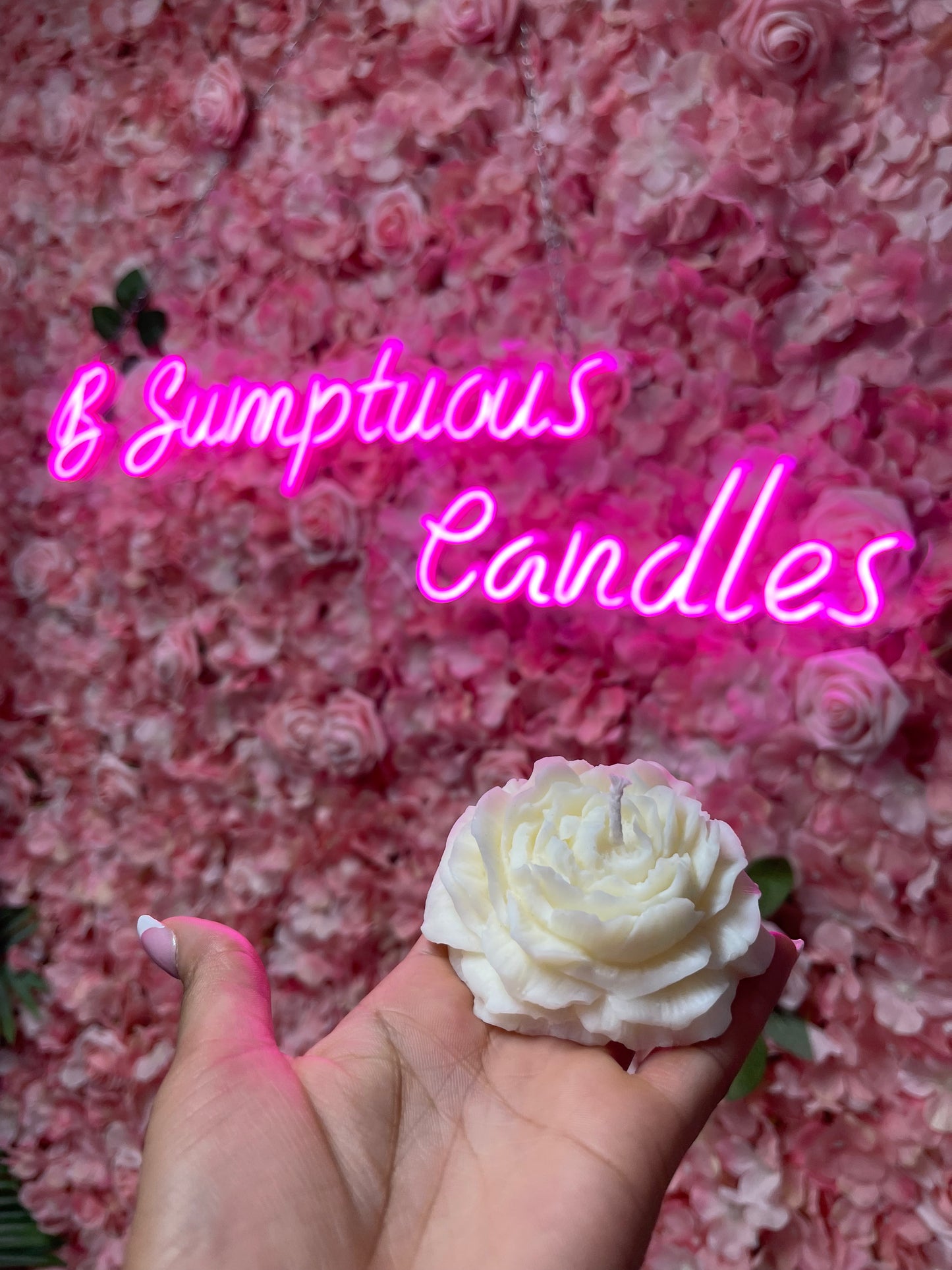 Peony Flower Candle